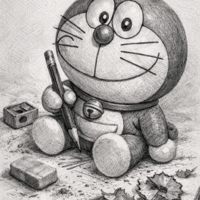 Pencil Sketch Doraemon
